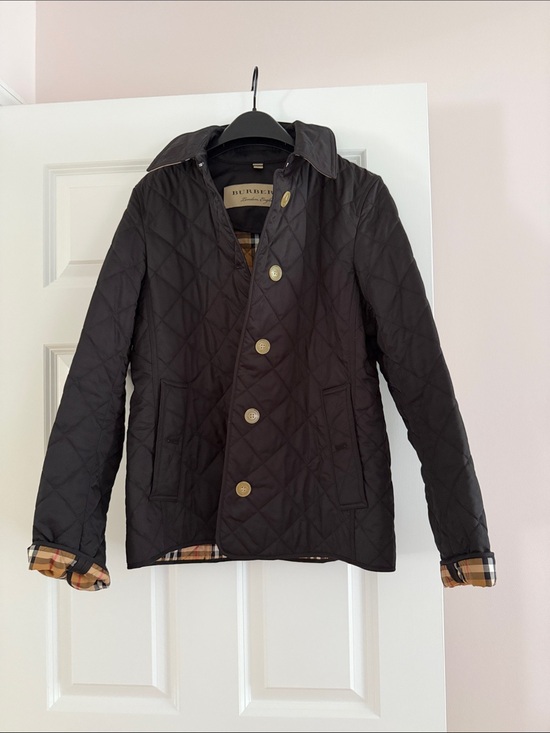 Burberry Jackets & Blazers - Burberry Black Quilted Jacket with Classic Nova Check Lining